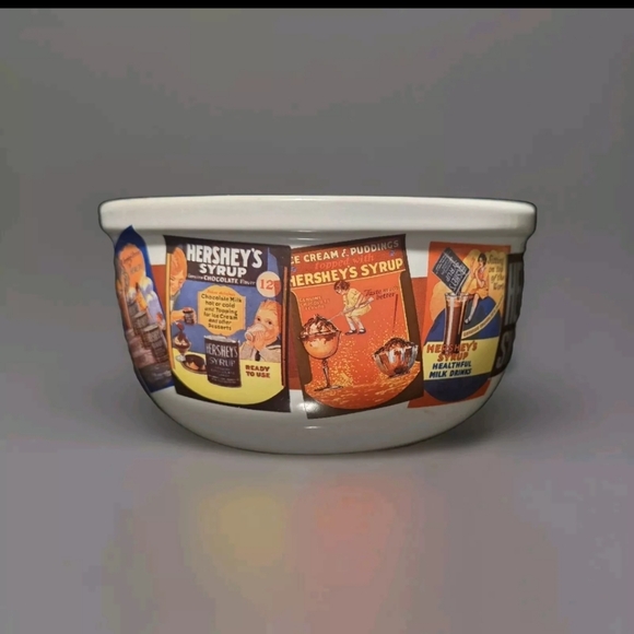 Hershey's Syrup Ceramic Cereal Soup Ice Cream Bowl Made By Houston Harvest - Picture 4 of 6
